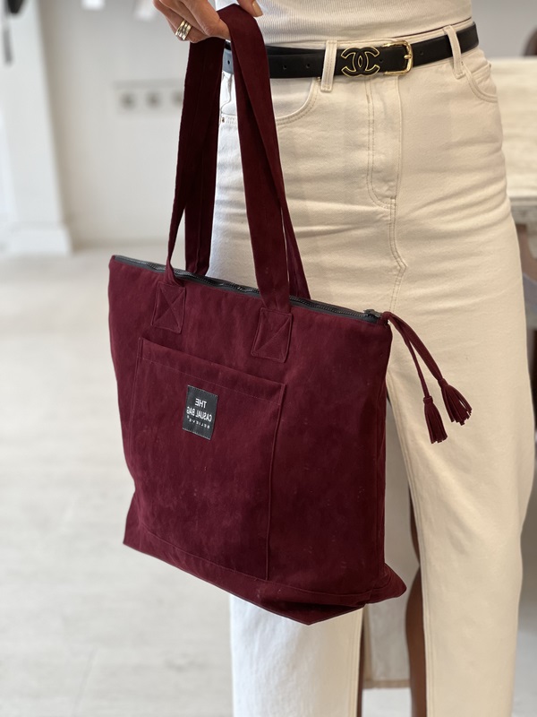 Verona Bordo Velvet Nubuk Dokulu Shopper